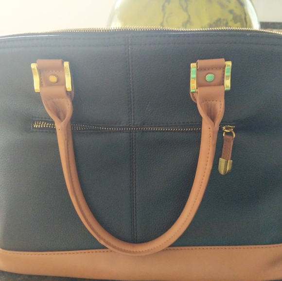 Joy & Iman Top Handle Pebble Bag Satchel Handbag /Charm - Picture 5 of 12